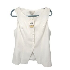 Monteau Linen Vest Womens Large / XL Ivory Minimalist Coastal Graduation